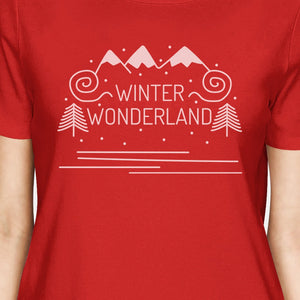 Winter Wonderland Womens Red Shirt