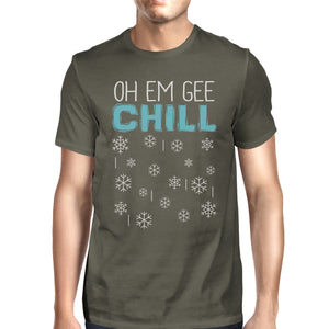 Oh Em Gee Chill Snowflakes Mens Dark Grey Shirt