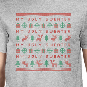 My Ugly Sweater Pattern Mens Grey Shirt