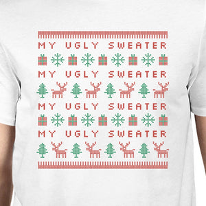 My Ugly Sweater Pattern Mens White Shirt