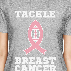 Tackle Breast Cancer Football Womens Grey Shirt