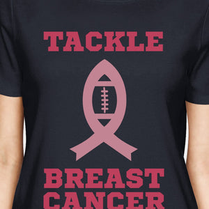 Tackle Breast Cancer Football Womens Navy Shirt