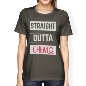 Straight Outta Chemo Breast Cancer Womens Dark Grey Shirt