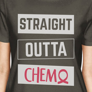 Straight Outta Chemo Breast Cancer Womens Dark Grey Shirt