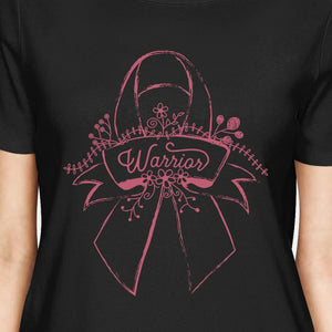 Warrior Breast Cancer Awareness Womens Black Shirt