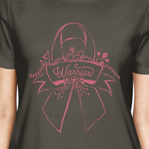 Warrior Breast Cancer Awareness Womens Dark Grey Shirt