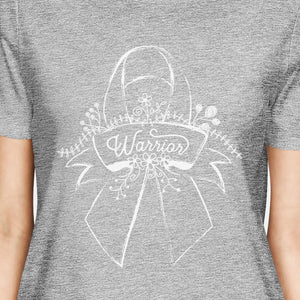 Warrior Breast Cancer Awareness Womens Grey Shirt