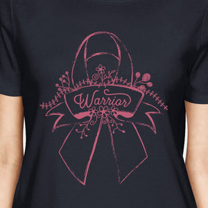 Warrior Breast Cancer Awareness Womens Navy Shirt