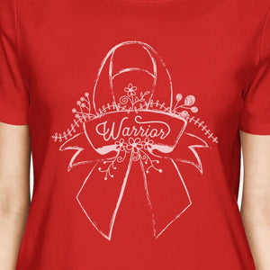 Warrior Breast Cancer Awareness Womens Red Shirt