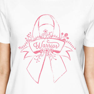 Warrior Breast Cancer Awareness Womens White Shirt