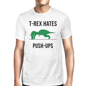 T-Rex Push Ups Mens Funny Workout Shirts Lightweight Cotton T-Shirt