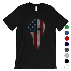 Vintage American Flag Skull T-Shirt 4th of July Shirts for Men