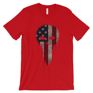 Vintage American Flag Skull T-Shirt 4th of July Shirts for Men