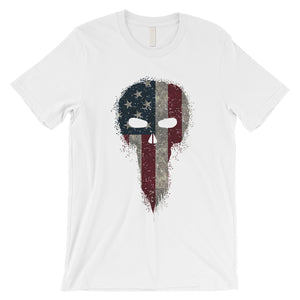 Vintage American Flag Skull T-Shirt 4th of July Shirts for Men