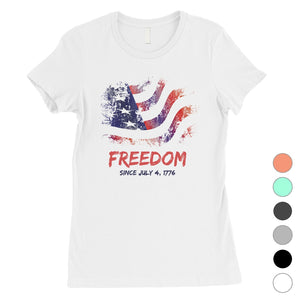 Freedom Since Womens Cute Graphic T-Shirt Funny 4th of July Outfit