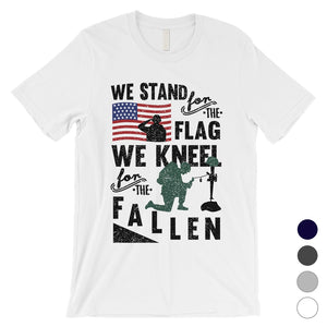 We Stand We Kneel Mens Graphic T-Shirt Veterans 4th of July Shirt