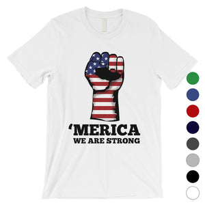 Merica We Strong T-Shirt Mens Veterans 4th July Shirt Army Dad Gift