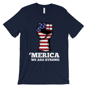 Merica We Strong T-Shirt Mens Veterans 4th July Shirt Army Dad Gift