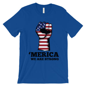 Merica We Strong T-Shirt Mens Veterans 4th July Shirt Army Dad Gift