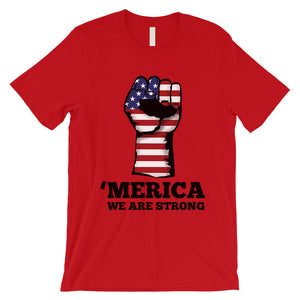 Merica We Strong T-Shirt Mens Veterans 4th July Shirt Army Dad Gift