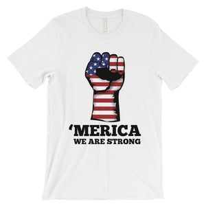 Merica We Strong T-Shirt Mens Veterans 4th July Shirt Army Dad Gift