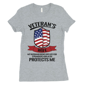 Veterans Wife Shirt Womens 4th of July Outfits Gift For Army Wife