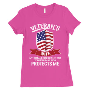 Veterans Wife Shirt Womens 4th of July Outfits Gift For Army Wife