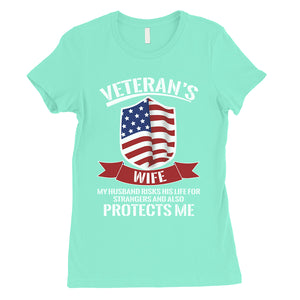 Veterans Wife Shirt Womens 4th of July Outfits Gift For Army Wife