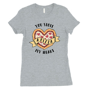 Stole Pizza My Heart Womens Cute Valentine's Day T-Shirt Gifts