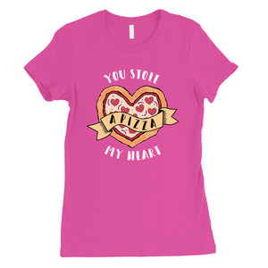 Stole Pizza My Heart Womens Cute Valentine's Day T-Shirt Gifts