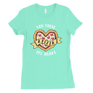 Stole Pizza My Heart Womens Cute Valentine's Day T-Shirt Gifts