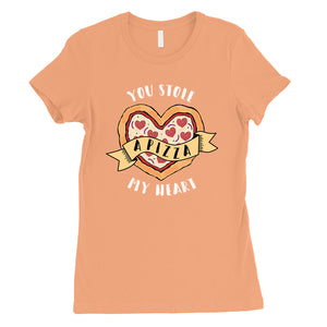 Stole Pizza My Heart Womens Cute Valentine's Day T-Shirt Gifts