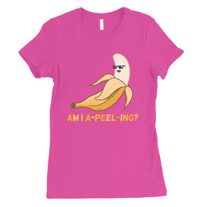 Apeeling Banana Womens Funny Graphic T-Shirt For Single Friend Gift