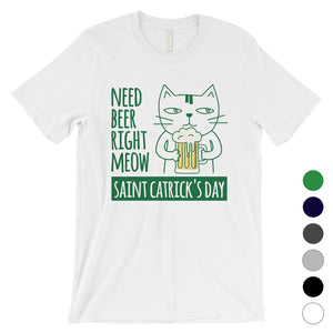 Beer Cat Patrick's Day Mens T-Shirt Funny Irish Quote Tee Shirt