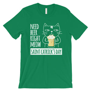 Beer Cat Patrick's Day Mens T-Shirt Funny Irish Quote Tee Shirt