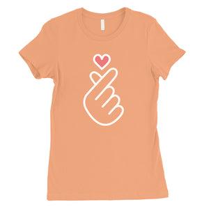 365 Printing Finger Heart Womens Wonderful Sweet T-Shirt Gift for Girlfriend