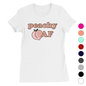 365 Printing Peachy AF Womens Powerful Silly Food T-Shirt Gift for a Friend