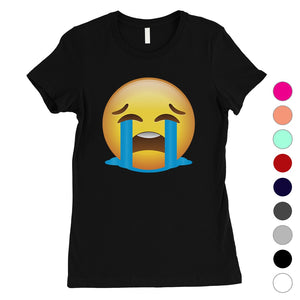 Emoji-Crying Womens Silly Bawling Perfect Halloween Costume T-Shirt