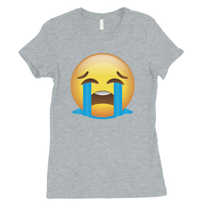 Emoji-Crying Womens Silly Bawling Perfect Halloween Costume T-Shirt