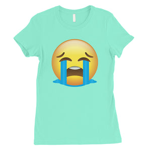 Emoji-Crying Womens Silly Bawling Perfect Halloween Costume T-Shirt