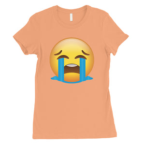 Emoji-Crying Womens Silly Bawling Perfect Halloween Costume T-Shirt