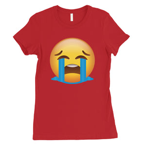 Emoji-Crying Womens Silly Bawling Perfect Halloween Costume T-Shirt