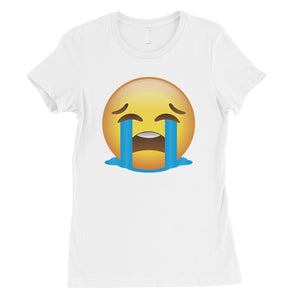 Emoji-Crying Womens Silly Bawling Perfect Halloween Costume T-Shirt