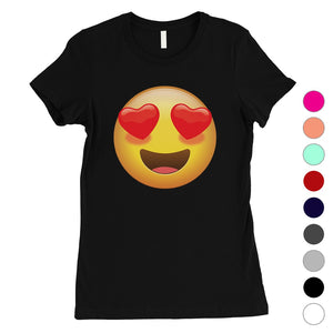 Emoji-Heart Eyes Womens Perfect Modern Valentine's Day T-Shirt Gift