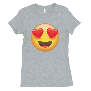 Emoji-Heart Eyes Womens Perfect Modern Valentine's Day T-Shirt Gift