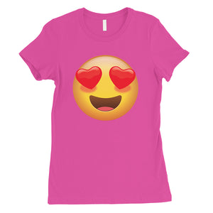 Emoji-Heart Eyes Womens Perfect Modern Valentine's Day T-Shirt Gift