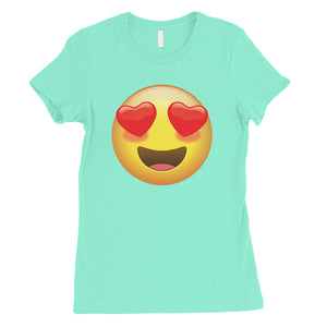 Emoji-Heart Eyes Womens Perfect Modern Valentine's Day T-Shirt Gift