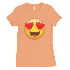 Emoji-Heart Eyes Womens Perfect Modern Valentine's Day T-Shirt Gift