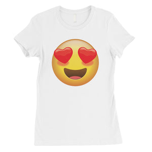 Emoji-Heart Eyes Womens Perfect Modern Valentine's Day T-Shirt Gift