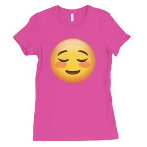 Emoji-Blush Womens Sincere Passionate Fun Halloween Costume T-Shirt